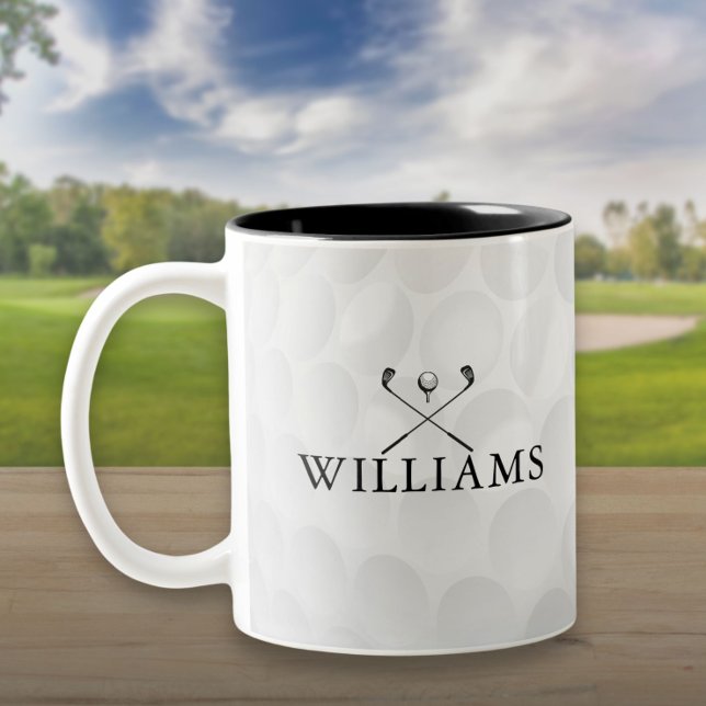 Personalised Name Golf Clubs And Ball Two-Tone Coffee Mug (Personalized Name Golf Clubs And Ball Two-Tone Coffee Mug)