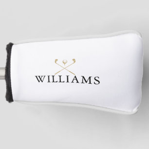 Personalised Name Golf Clubs Black and Gold Head Cover