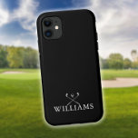 Personalised Name Golf Clubs Black And White Case-Mate iPhone Case<br><div class="desc">Personalise the name in classic typography to create a unique golf gift and keepsake for any golfer. Designed by Thisisnotme©</div>
