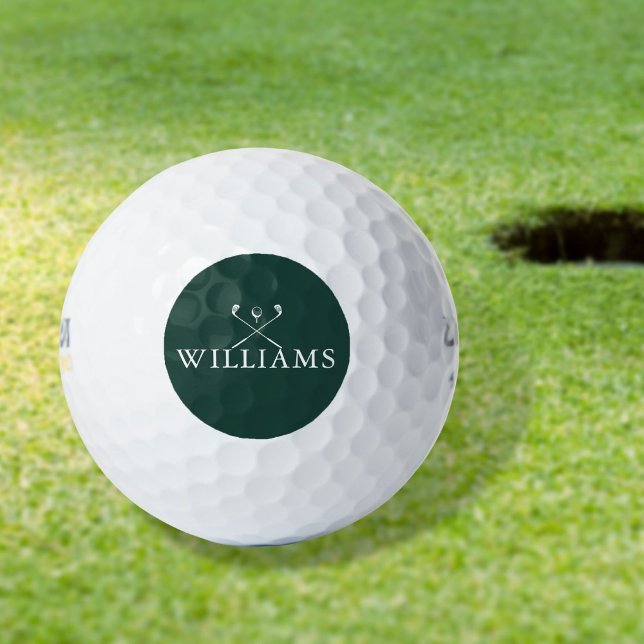 Personalised Name Golf Clubs Emerald Green Balls (Creator Uploaded)