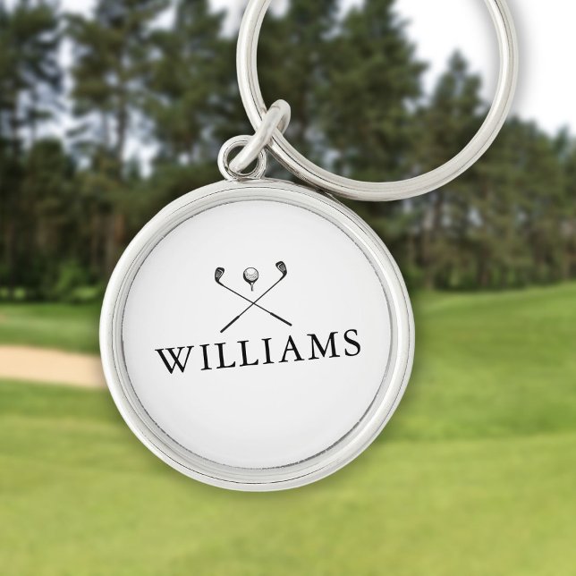 Personalised Name Golf Clubs Key Ring (Personalized Name Golf Clubs Keychain)
