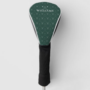 Personalised Name Golf Clubs Pattern Emerald Green Head Cover