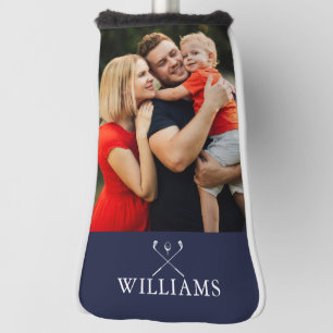 Personalised Name Golf Clubs Photo Navy Blue Golf Head Cover
