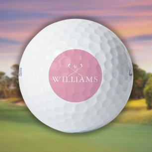 Personalised Name Golf Clubs Pink Golf Balls