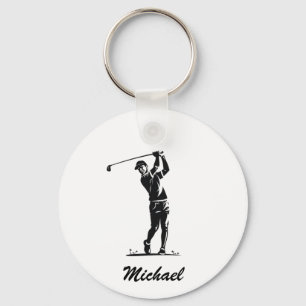 Personalised Name Golf Player Golfer Golfing Key Ring