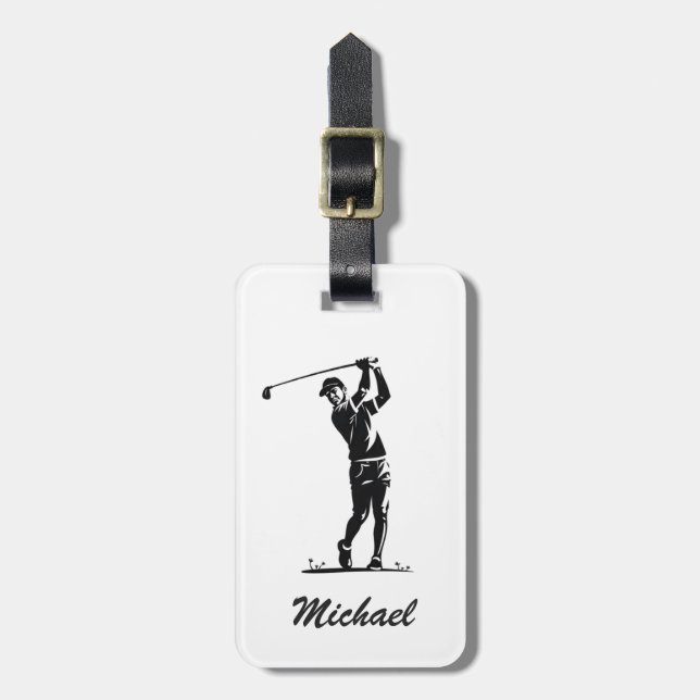 Personalised Name Golf Player Golfer Golfing       Luggage Tag (Front Vertical)