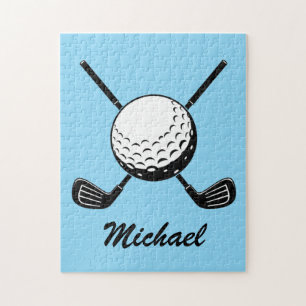 Personalised Name Golf stick ball Golfer Golfing Jigsaw Puzzle