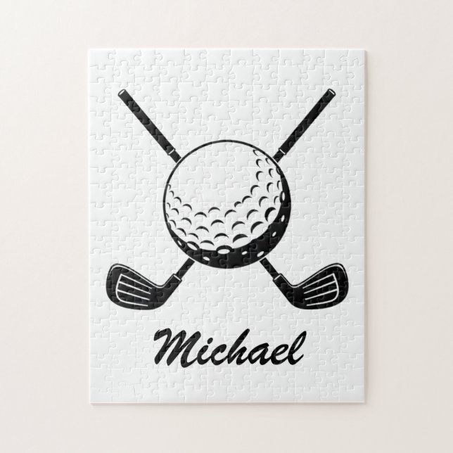 Personalised Name Golf stick ball Golfer Golfing   Jigsaw Puzzle (Vertical)