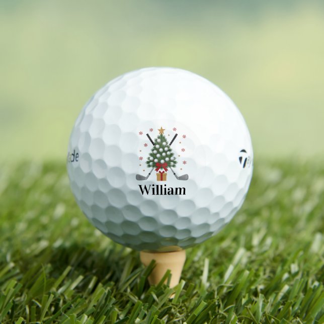 Personalised Name Golf Tree Equipment Christmas  Balls (Insitu Tee)