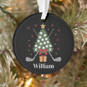 Personalised Name Golf Tree Equipment Christmas  Ornament