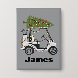 Personalised Name Golfer Christmas Golf Cart Xmas