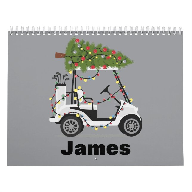 Personalised Name Golfer Christmas Golf Cart Xmas  Calendar (Cover)