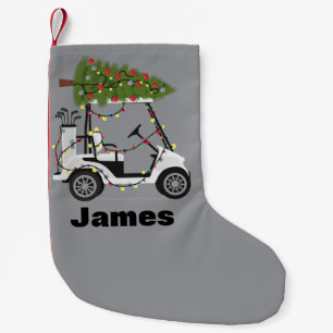 Personalised Name Golfer Christmas Golf Cart Xmas  Small Christmas Stocking