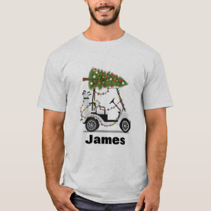 Personalised Name Golfer Christmas Golf Cart Xmas  T-Shirt