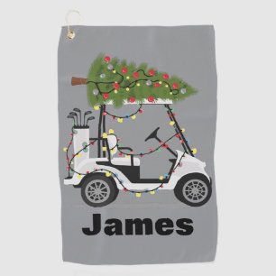 Personalised Name Golfer Christmas Golf Cart Xmas  Towel