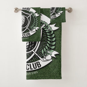 Personalised NAME Golfer Golf Club Turf Clubhouse  Bath Towel Set