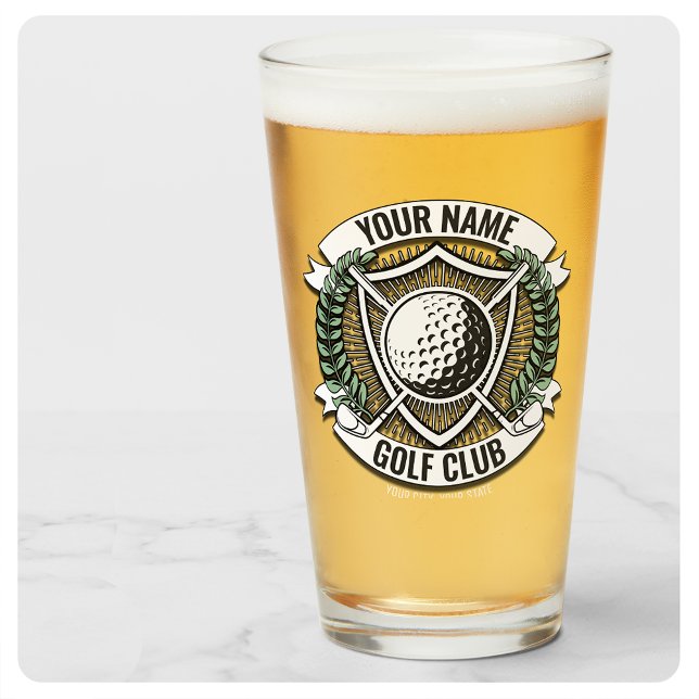 Personalised NAME Golfer Golf Club Turf Clubhouse Glass (Creator Uploaded)