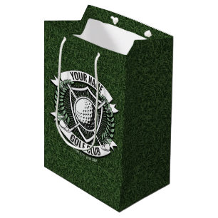 Personalised NAME Golfer Golf Club Turf Clubhouse  Medium Gift Bag