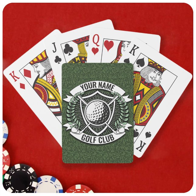 Personalised NAME Golfer Golf Club Turf Clubhouse Playing Cards (Creator Uploaded)