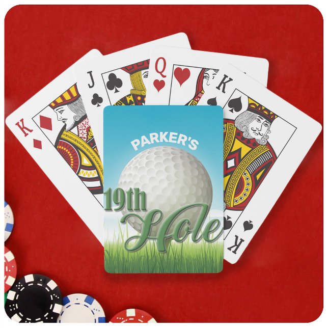 Personalised NAME Golfer Golf Pro Ball 19th Hole Playing Cards (Creator Uploaded)