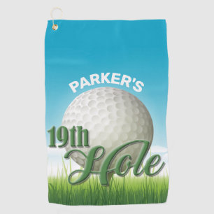 Personalised NAME Golfer Golf Pro Ball 19th Hole Towel