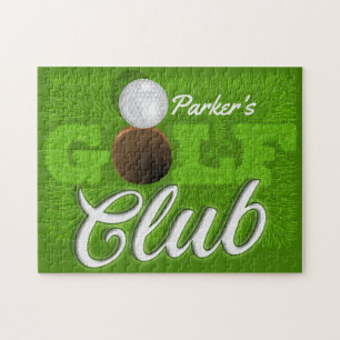 Personalised NAME Golfer Green Golf Course Club Jigsaw Puzzle