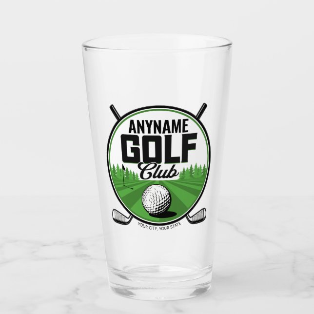 Personalised NAME Golfing Pro Golf Club Player  Glass (Front)
