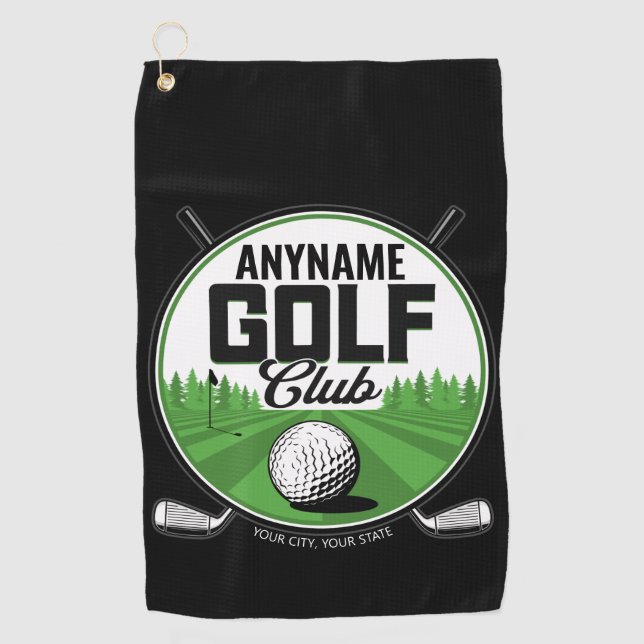 Personalised NAME Golfing Pro Golf Club Player   Golf Towel (Front)