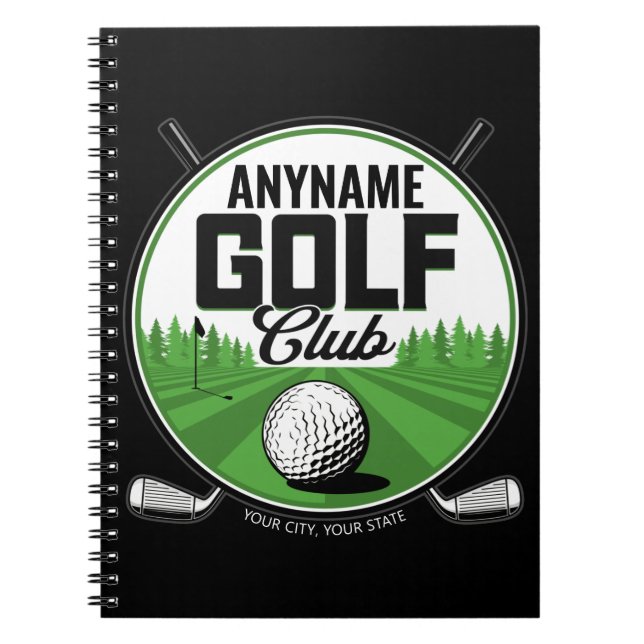 Personalised NAME Golfing Pro Golf Club Player   Notebook (Front)