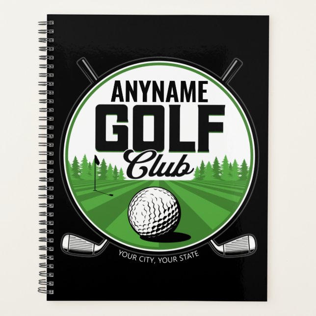 Personalised NAME Golfing Pro Golf Club Player  Planner (Front)