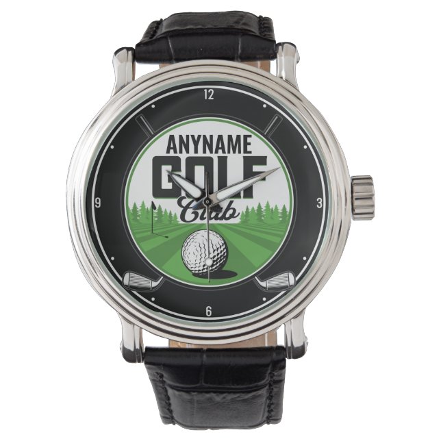 Personalised NAME Golfing Pro Golf Club Player Watch (Front)