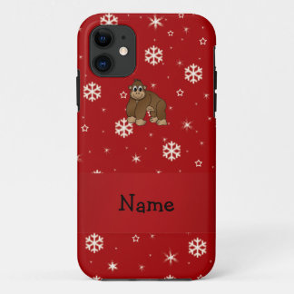 Personalised name gorilla red snowflakes Case-Mate iPhone case