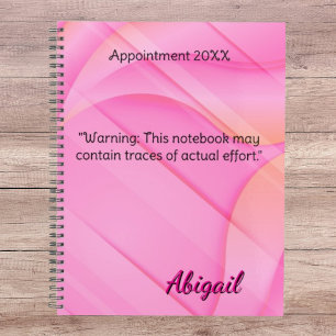 Personalised Name Gradient Pink Appointment  Planner