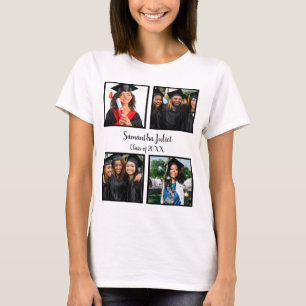 Personalised Name Graduate 4 Photo Collage T-Shirt