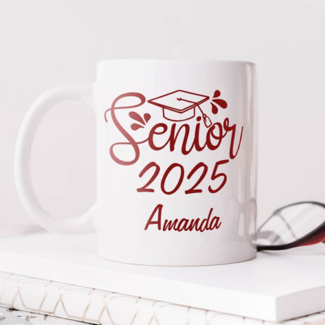 Personalised Name Graduation Year Coffee Mug (Personalized Senior 2025 Mug)