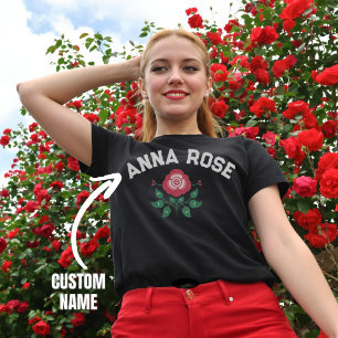 Personalised Name Graphic Rose Custom Gift for Her T-Shirt