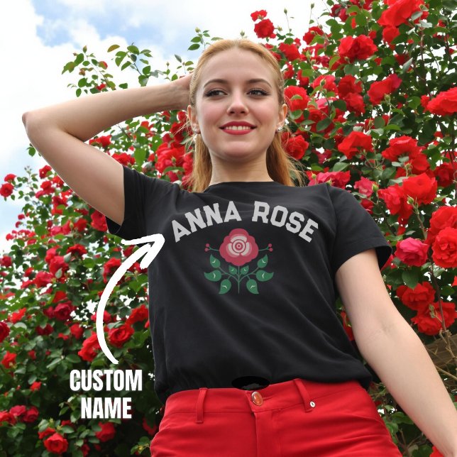 Personalised Name Graphic Rose Custom Gift for Her T-Shirt (Personalized Name Graphic Rose Custom Gift for Her T-Shirt)