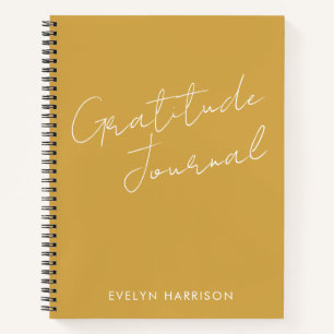 Personalised Name Gratitude Journal Dusty Yellow