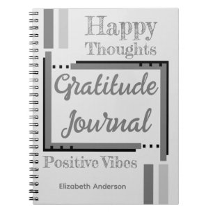 Personalised name gratitude journal grey