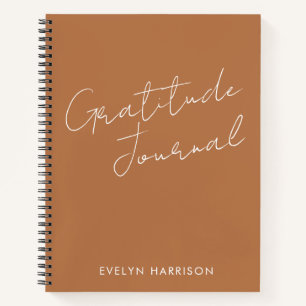 Personalised Name Gratitude Journal in Terracotta