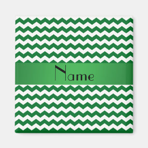 Personalised name green chevrons magnet