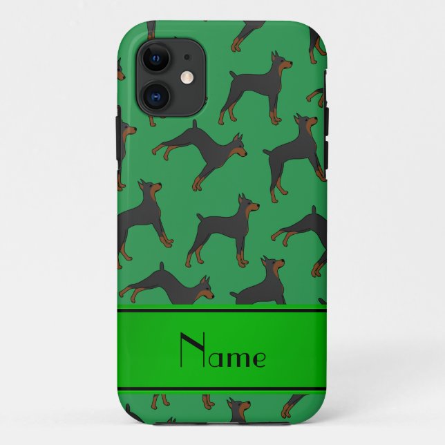Personalised name green doberman pinschers Case-Mate iPhone case (Back)
