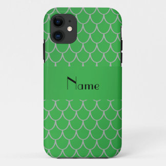 Personalised name green dragon scales iPhone 11 case