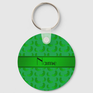 Personalised name green green pickles key ring