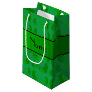 Personalised name green green pickles small gift bag