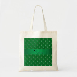 Personalised name green soccer balls tote bag