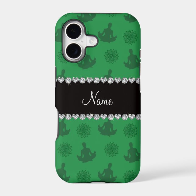 Personalised name green yoga pattern (Back)