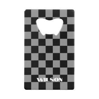 personalised name grey and black chequered 