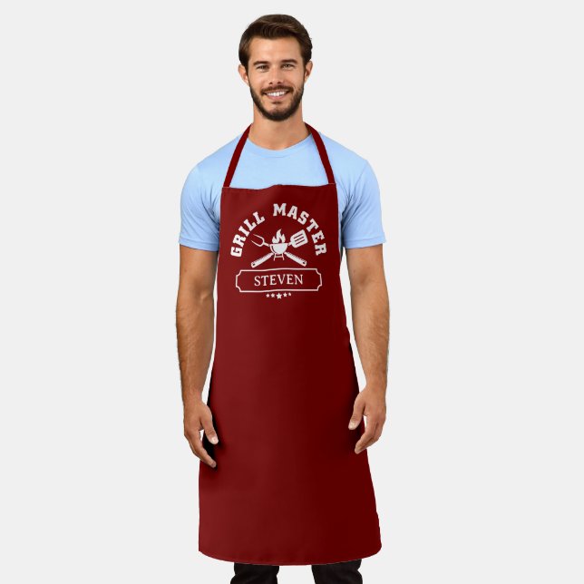 Personalised Name Grill Master Apron (Worn)