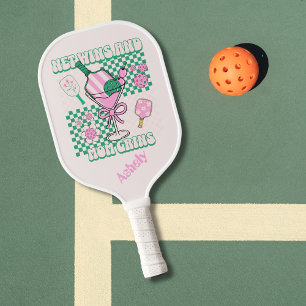 Personalised Name Groovy Retro Mum Pickleball Paddle